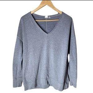 GAP Oversized Heather Gray V-Neck Women's Sweater